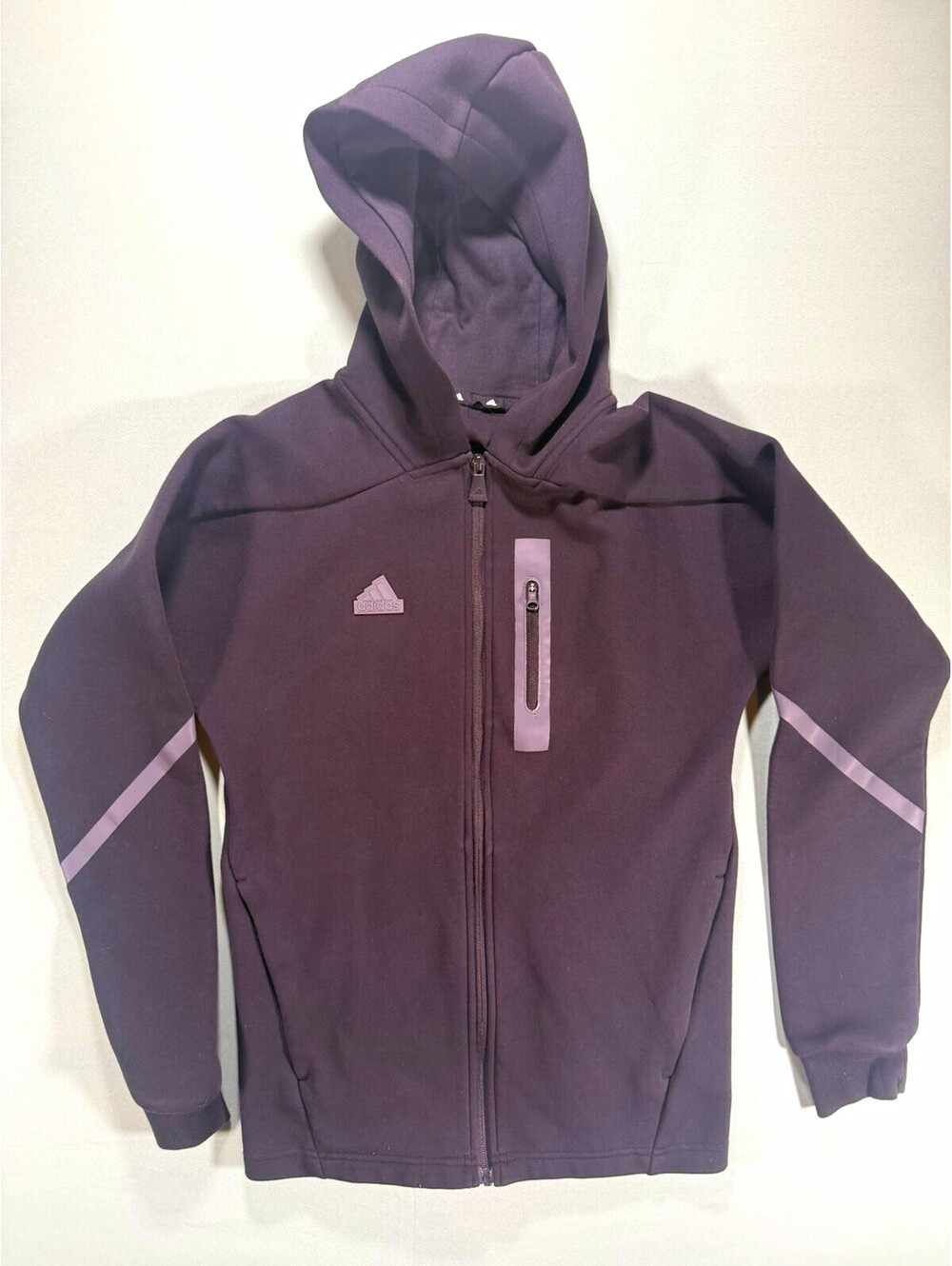 adidas Women’s Black Full Zip Hooded Fleece Jacket w/ Zipped Pockets Size S